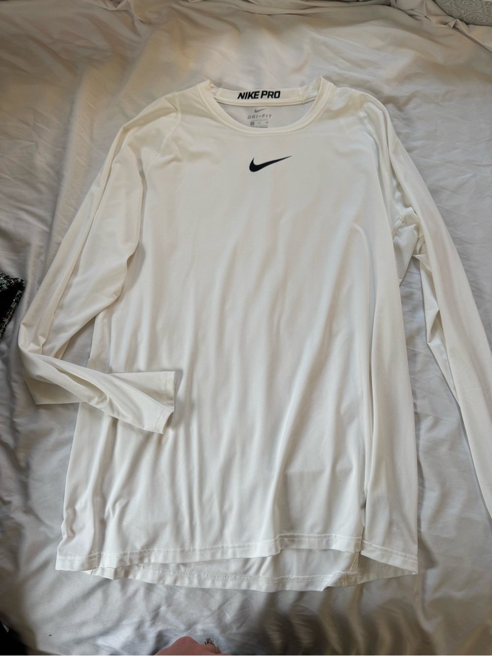 Nike White Long-Sleeve Dri-FIT Performance Top